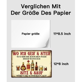 Putuo Decor Metall Blechschild – „Sitz & Sauf“ Vintage Alkohol Deko für Bar, Kneipe und Hausbar, 30x20cm
