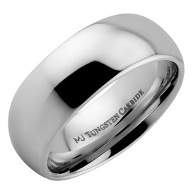 MJ Metals Jewelry 8mm Classic Polished Tungsten Carbide Mirror Finished COMFORT FIT Wedding Band Ring Size 8