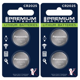 Premium Panasonic CR2025 Lithium 3V Coin Cell - Japanese Engineered High Capacity Batteries (4 Pack)