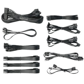 Nfortec Sagitta PSU Cable Kit 850W Cable Management Modular Power Supply Certified Expansion 24 Pin ATX Connectors SATA PCI-E (6+2 Pin) EPS (8 Pin) RGB Cable