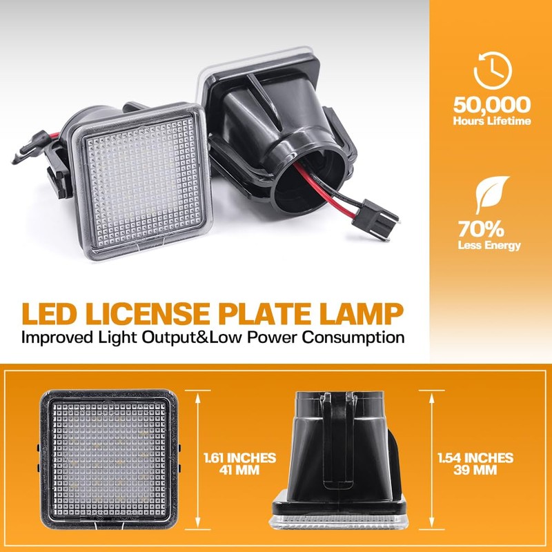 2 Pieces LED License Plate Light Assembly Lamp Replacement for