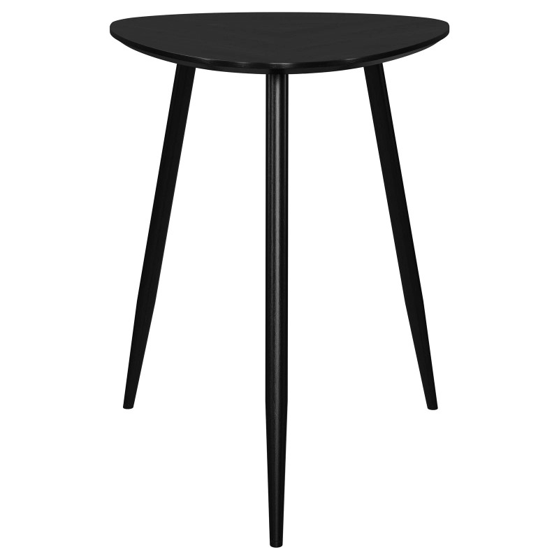 Coaster Odessa Mid-Century Triangular Solid Wood End Table Black