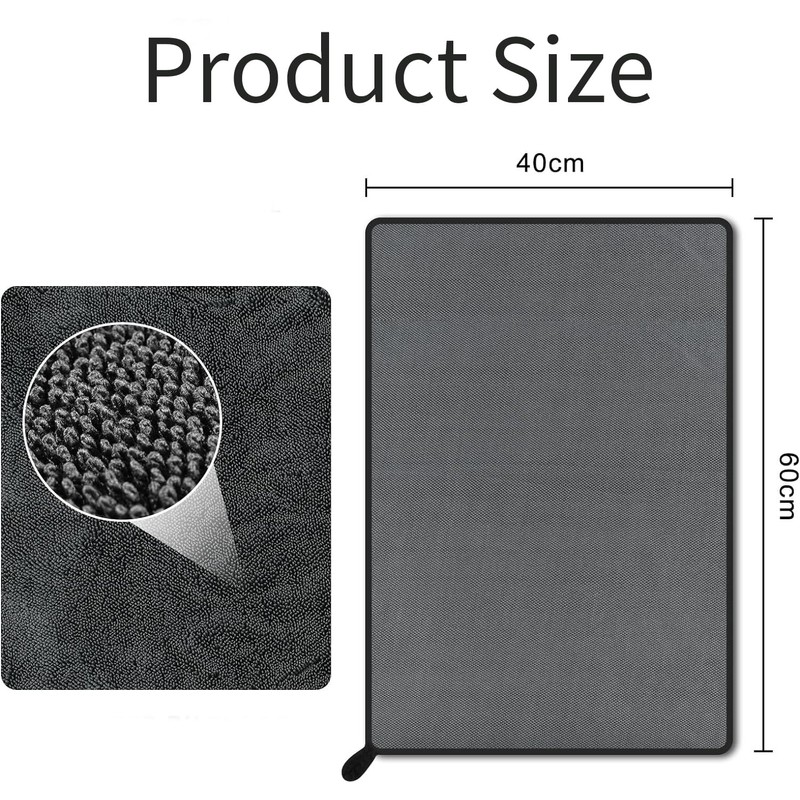 WAYBWZDQ Shiny Bath XXL Dry Cloth, 40 x 60 cm,