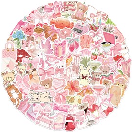 100 Pcs Lovely Aesthetics Stickers for Kids Teens Adults Boys Girls Gift,Cute Decals Pack for Laptop,Skateboard,Luggage,Car,Bike,Cup,Computer,Water Bottle Decor,Vinyl Waterproof Stickers