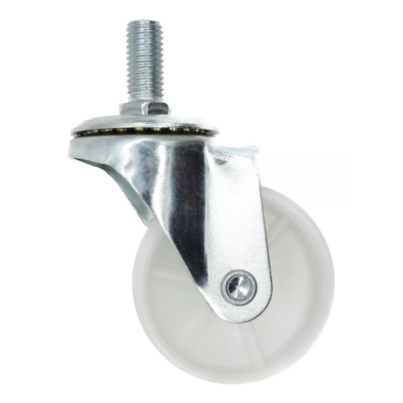 AJC Kit De 4 Ruedas Rodaja De Pvc Espiga Roscada