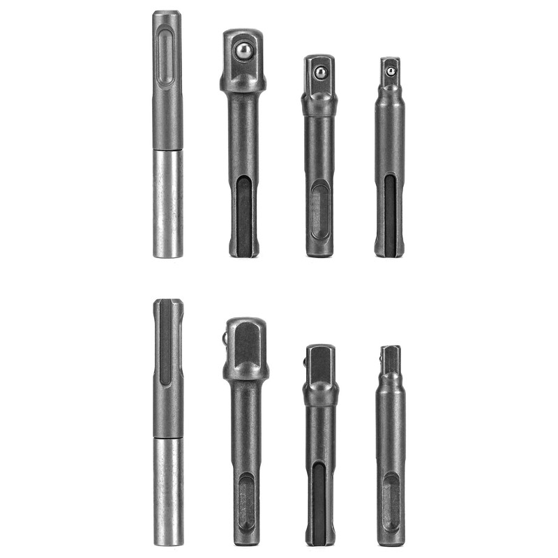 QWORK SDS Plus Socket Adapter Set, 1/4 Inch Hex Socket