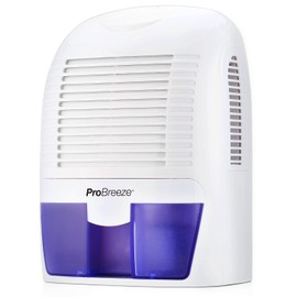 Pro Breeze Electric Mini Dehumidifier, 2200 Cubic Feet (250 sq ft), Compact and Portable for High Humidity in Home, Kitchen, Bedroom, Basement, Caravan, Office, Garage