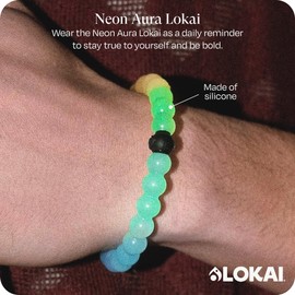 Lokai Silicone Beaded Bracelet for Women & Men (Neon Aura, Small) - Stylish & Colorful Bead Bracelet Fashion Jewelry - Ring Bangle Slide-On Style Over Wrist for Comfortable Fit