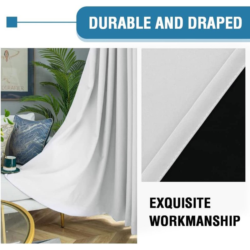 H.VERSAILTEX 100% Blackout Curtains for Bedroom Thermal Insulated Blackout Curtains