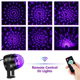 [2 Pack] Litake UV Black Lights 6W LED Disco Ball Party Lights Strobe Light Disco Lights, Sound Activated with Remote Control Dj Lights Stage Light for Festival Bar Club Party Wedding Show Home