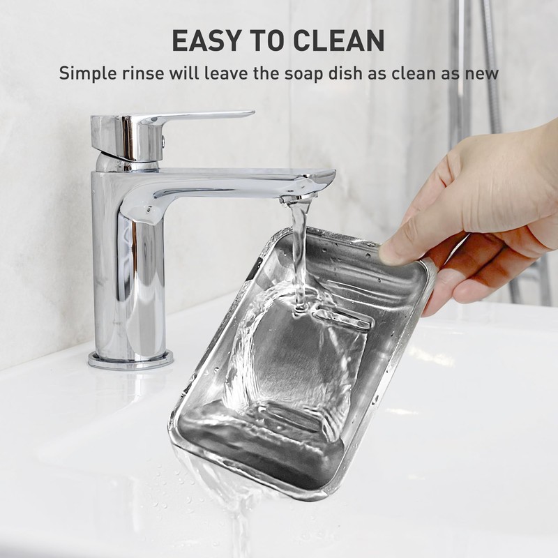 Stainless Steel Soap Dish, Large Double-Layer Draining Soap Holder, Metal
