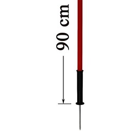 Boje Sport Agility dog sport slalom bar with spring tip, 90 cm, colour red for slalom running, coordination training, endurance training, successful training with your dog