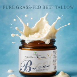 COCOJOJO Pure Beef Tallow – Grass-Fed Tallow Moisturizer – Unscented Face & Body Cream for Dry Skin, Ultra-Rich Hydration & Fast Absorbing Natural Balm – Tallow for Sensitive Skin (4 oz)