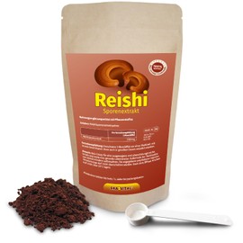 Reishi Sporen Extrakt 500 g Pulver die Zellwände werden bei einem 12 stufigen Verarbeitungsverfahren schonend gebrochen Vegan (500 g (1er Pack))