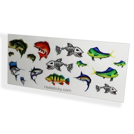 1:10 Scale Saltwater Fish RC Sticker Sheet Full Color Printed Remote Control Garage Display Fishing Boat Car Crawler Body Decal Pack