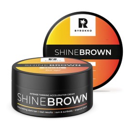 BYROKKO Shine Brown Tanning Accelerator 210 ml, Fast Bronzing Sun Cream Effective in Sunbeds & Outdoor Sun for Deep Natural Tan, Long-Lasting Hydrating Formula with Natural Oils