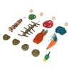 Rabbit Hanging Chew Toys Wood Grass Ball String Loofah Carrot
