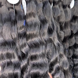 Cambodian Wavy Raw Hair Bundles Unprocessed Raw Human Hair Bundlesstyle: Body Wave, color: Black, Stretched Length: 24"