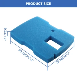 RiseDirectly 2 Pack Sponge Filter Pads Replacement for Sunsun CUF-6000 & VIVOHOME 660 GPH Pond Pump, Reusable 12"x9"x1.38" Pre-Filter Foam for Fountain Pump, Compatible with TRUPOW HAPPYGRILL TOPWAY