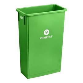 Slim Rectangular Compost Bin, 23 Gallon, Lime Green, 20W x 11D x 29.5H inches
