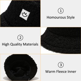 Women's Plush Fishing Hat Winter Hat Fluffy Bucket Hat Warm Fishing Hat Winter Fishing Hat Women's Faux Fur Bucket Cap Warm Hat with Wide Brim Fluffy Hat, Beige1