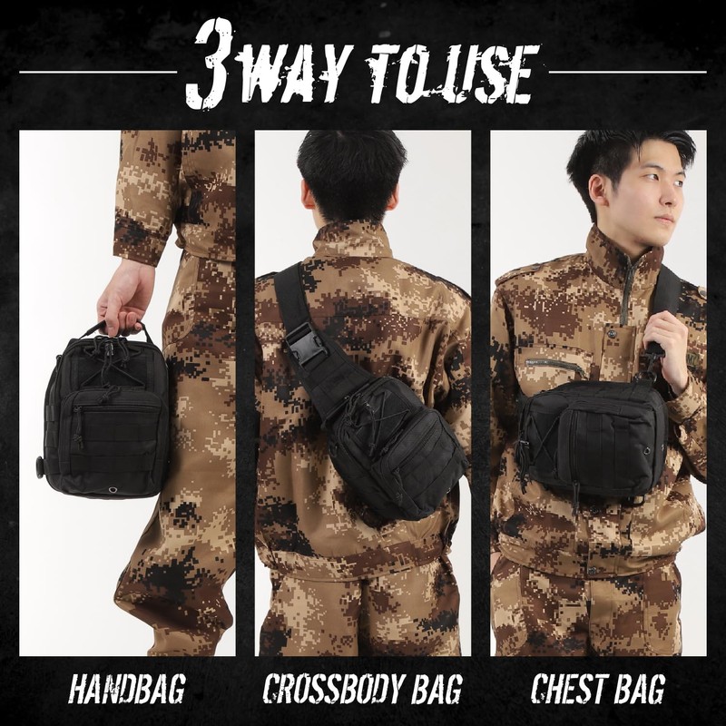 Catsobat Body Bag, Shoulder Bag, Cross-Body Bag, Waterproof, Compact, 7