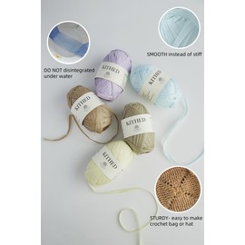 Raffia Yarn, Soft Raffia Yarn for Crochet，328ft，Smooth Raffia for Hand Knitting Summer Hats and Bags (10 Chesnut Brown)