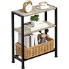 Narrow Side Table for Small Space, 2-Tier Small End Table