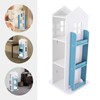 CeRaBuRET 360° Rotating Bookshelf Organizer, 4-tier Castle Bookshelf, Revolving Corner
