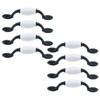 Risbay 8PCS Cabinet Pull Handle Black and White Ceramics and