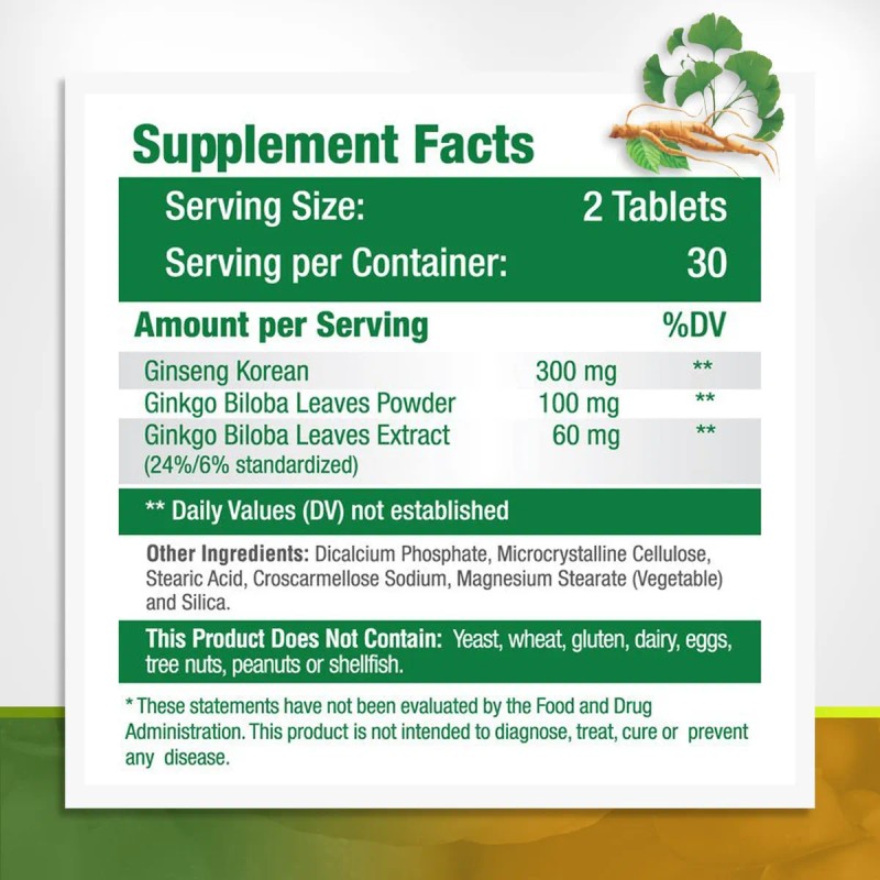 Greenatr Suplemento Menopausia Ginseng Y Ginkgo Biloba