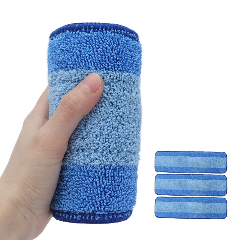 3PCS Wet Dry Dual Use Mop Cloth Microfiber Mop Refill