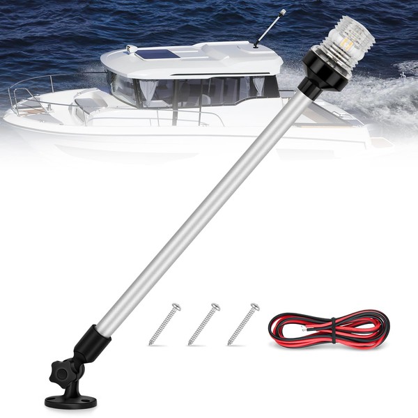 Nilight Marine Boat Stern Light 24Inch White Fold Down Anchor