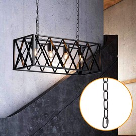 PEESIN 6 Feet Chandelier Chain, Black Chain for Hanging, Hanging Chain Extension with Connection Lock, Industrial Black Light Fixture Chain, for Chandelier, Plant, 50 BL