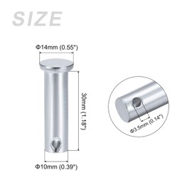 METALLIXITY 8pcs 10mm x 30mm Single Hole Flat Head Carbon Steel Fastener Pin for Metal Equipment Furniture Installation Industrial DIY