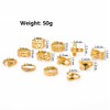 18K Gold Plated Chunky Rings Set for Women,Trendy Exaggerated Stackable