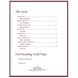 Book Photographing & Banding Owls 8-1/2" X 11" Images & descriptions banding
