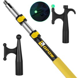 Opow Telescoping Boat Pole with 2 Pcs Hooks, Extend from 1.5FT- 3FT Telescopic Boating Pole with Rust-Resistant Floating Durable Luminous Bead Hook for Boating Docking or Clean Accessories