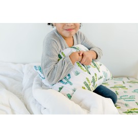 100% Organic Toddler Pillowcase - Fits Both 13"x18" and 14"x19" Pillows - Soft, Durable & Breathable (Cactus)