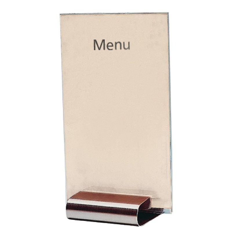 Olympia Menu Card Holder with Rounded Design Made of Stainless