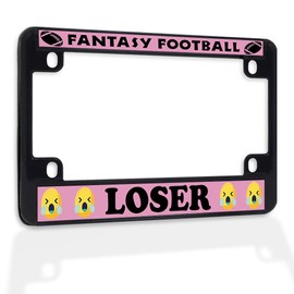 Metal Insert Bike License Plate Frame Fantasy Football Loser C Weatherproof Motorcycle Accessories Black 4 Holes Solid Insert