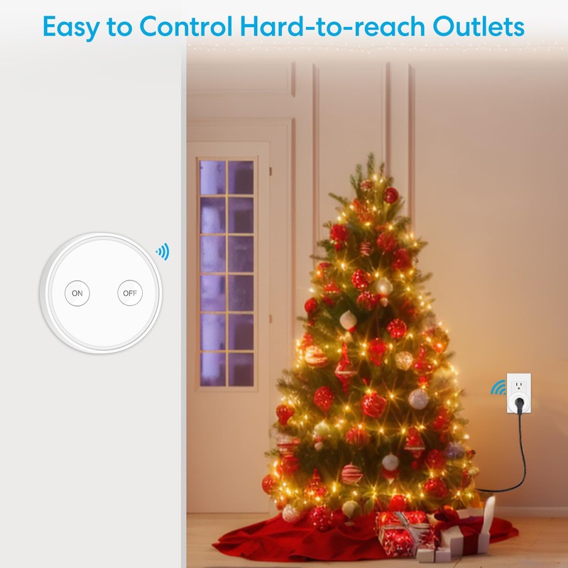 LoraTap Mini Remote Control Outlet Plug Adapter with 2 Remotes,