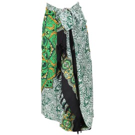 GURU SHOP Sarong, Wandbehang, Wickelrock, Sarongkleid, Herren/Damen, Mandala/grün, Synthetisch, Size:One Size, 160x115 cm