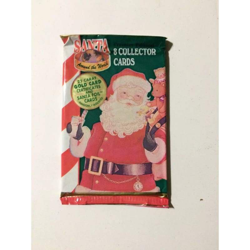 Santa Around The World One Unopened Pack Trading Cards Christmas