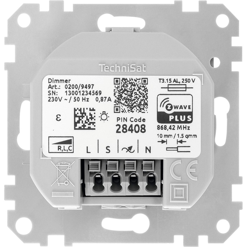 TechniSat Smart-Home On/Off Switch/Dimmer/Roller Shutter Switch/Series Switch Insert (Flush-Mounted Box,