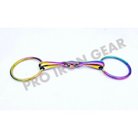 PROIRONGEAR Rainbow Loose Ring Snaffle Horse Bit With Oval Link Stainless Steel - 6.25 INCH