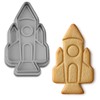 Space Rocket Cookie Cutter & Stamp Set, model A200 4"