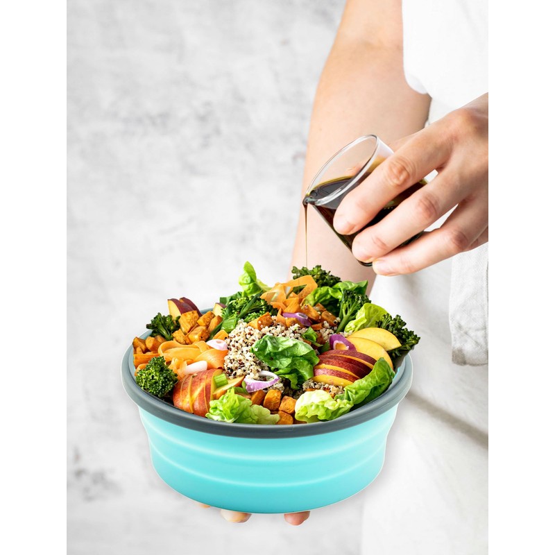 Lunememo 16 Pack Collapsible Silicone Food Storage Containers with Lids,