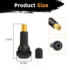 WEBBYBEAR 160 Pieces TR413 Valve Stems Tubeless Rubber Snap-in Valve Stems, for 0.453 inch Rim Holes on Standard Vehicle Tires, Black, Standard Length, Replacement for Car Tubeless Rims