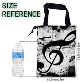NHNXHWIA Music Notes Car Garbage Bag,Waterproof Small Car Trash Bag Hanging Back of Seat,Drawstring Hanging Car Trash Bag with Adjustable Buckle for Car Accessories